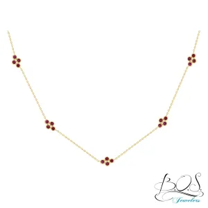 Multi Bezel Color Stone Necklace