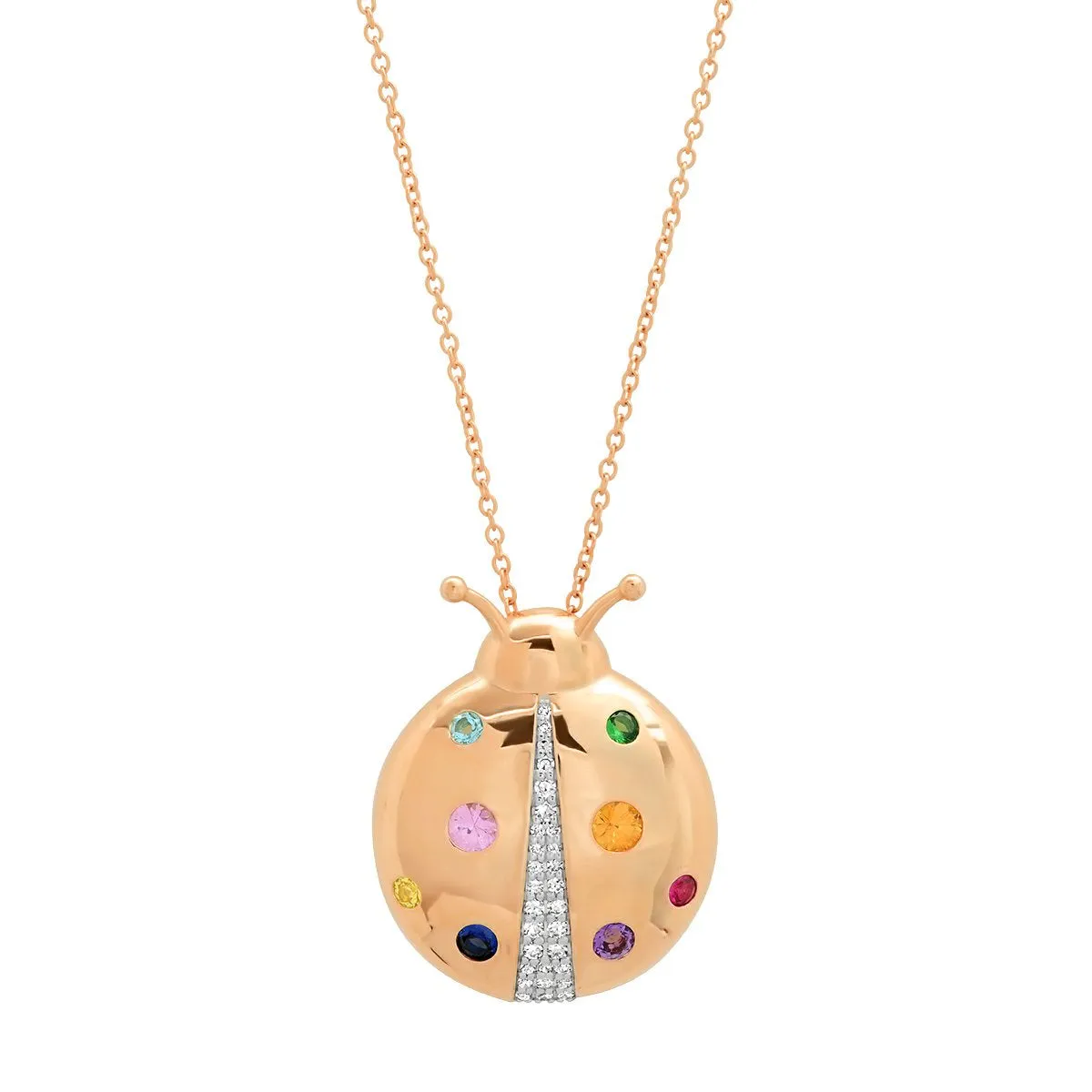 Multicolored Mama Ladybug Necklace