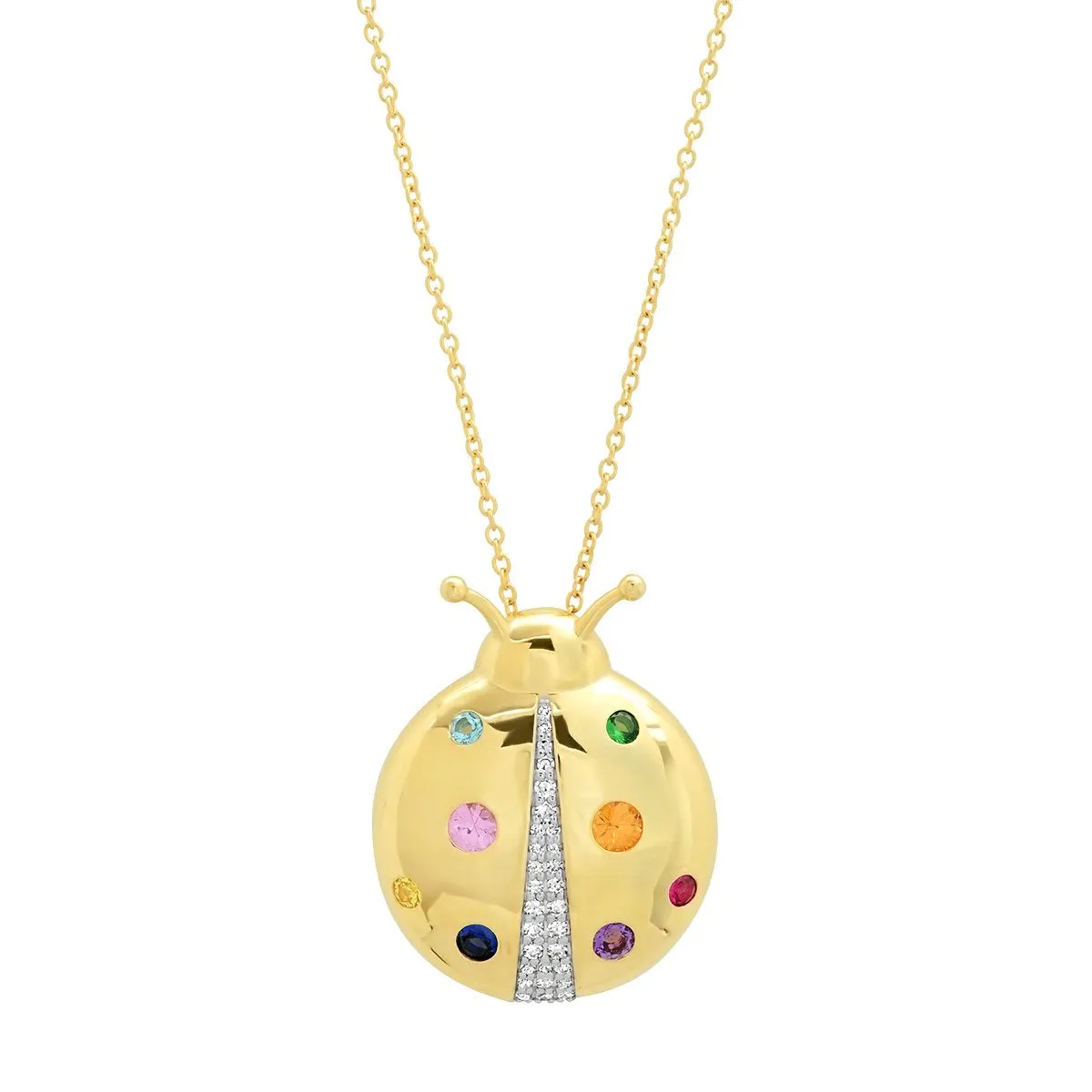 Multicolored Mama Ladybug Necklace