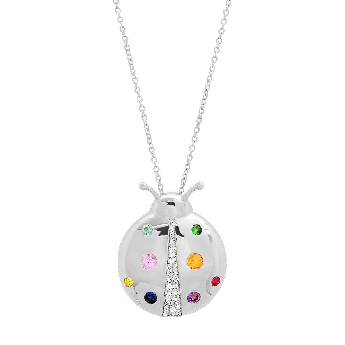 Multicolored Mama Ladybug Necklace