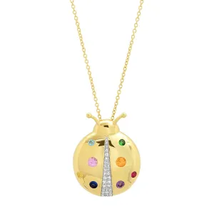 Multicolored Mama Ladybug Necklace
