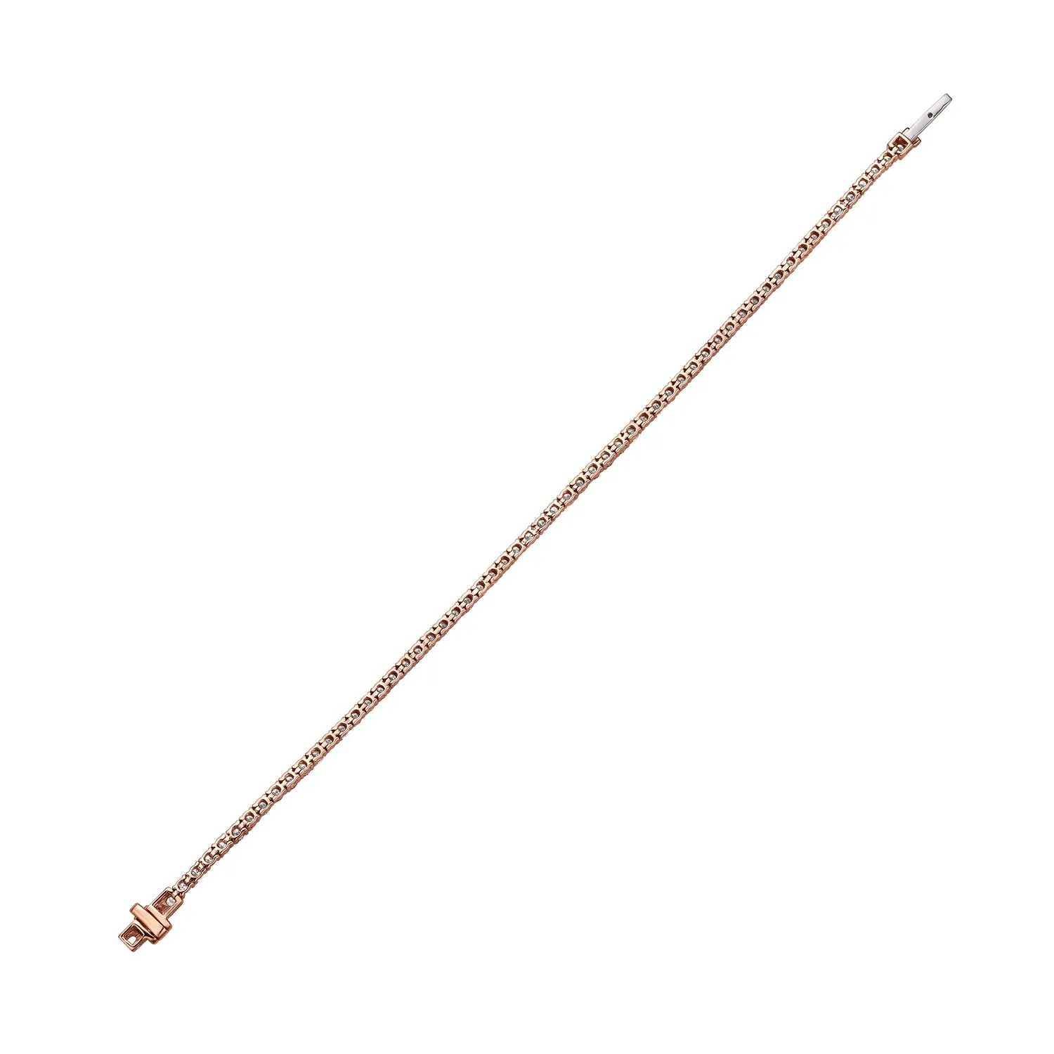 Natural Diamond Pave 14k Rose Gold Handmade Tennis Bracelet Jewelry