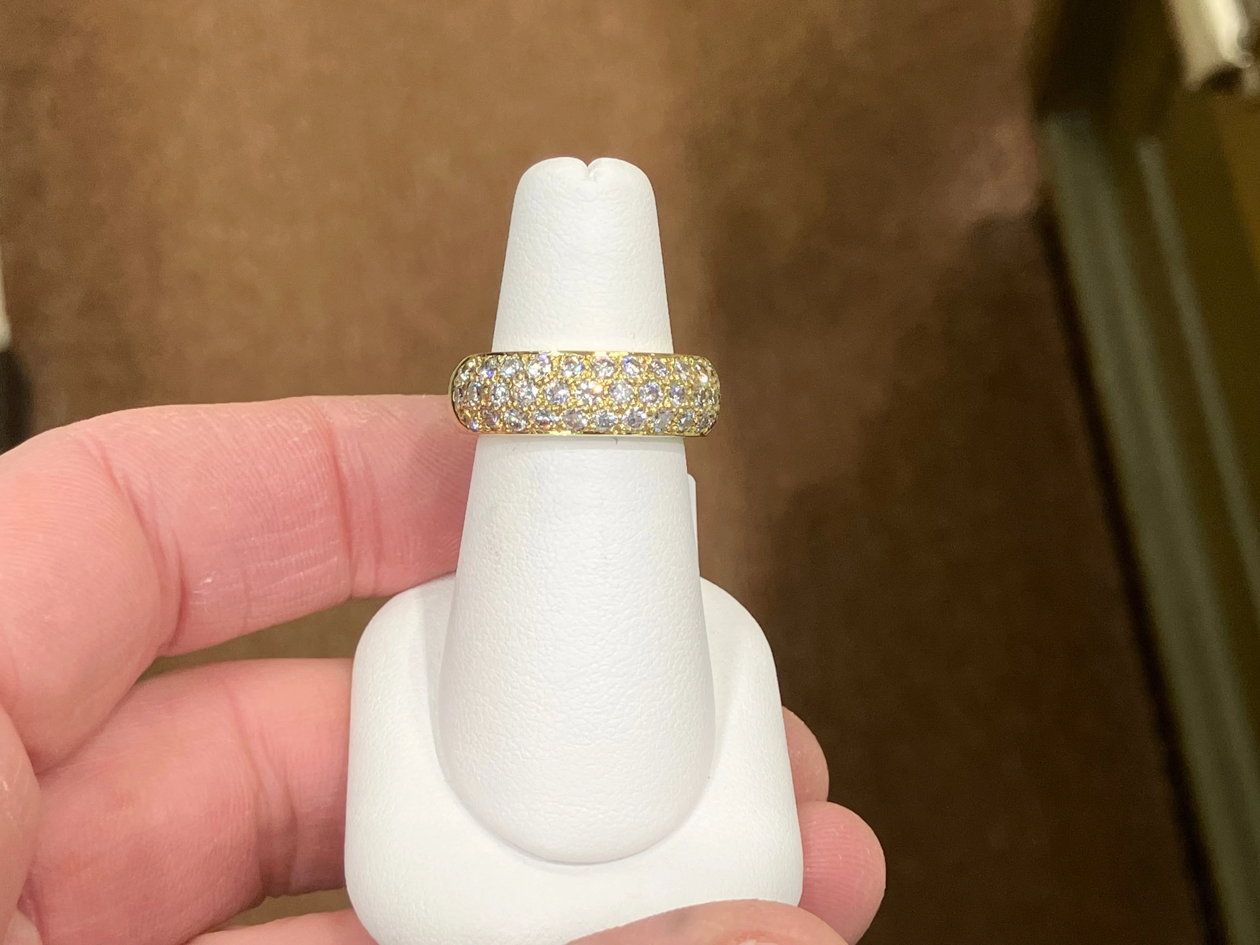 Natural Diamond Pave Set 18K Gold Ring
