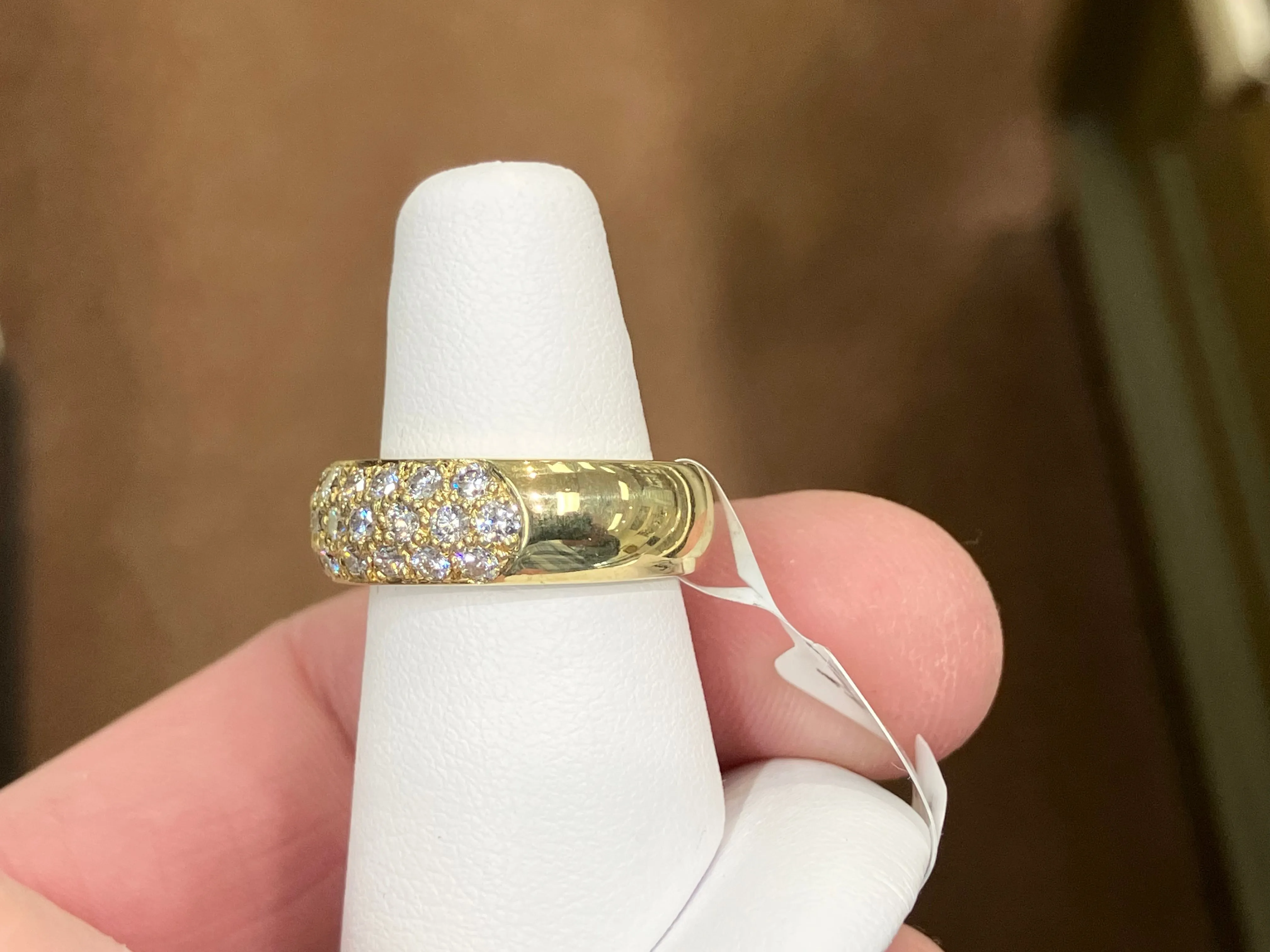 Natural Diamond Pave Set 18K Gold Ring