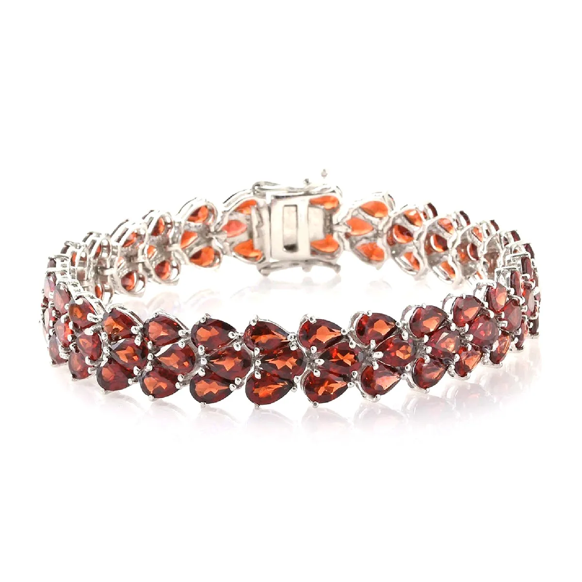 Natural Garnet 925 Sterling Silver Tennis Bracelet Jewelry