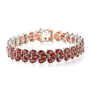Natural Garnet 925 Sterling Silver Tennis Bracelet Jewelry