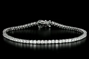 New 14K White Gold 2.63 Carat Round Brilliant Diamond Tennis Bracelet
