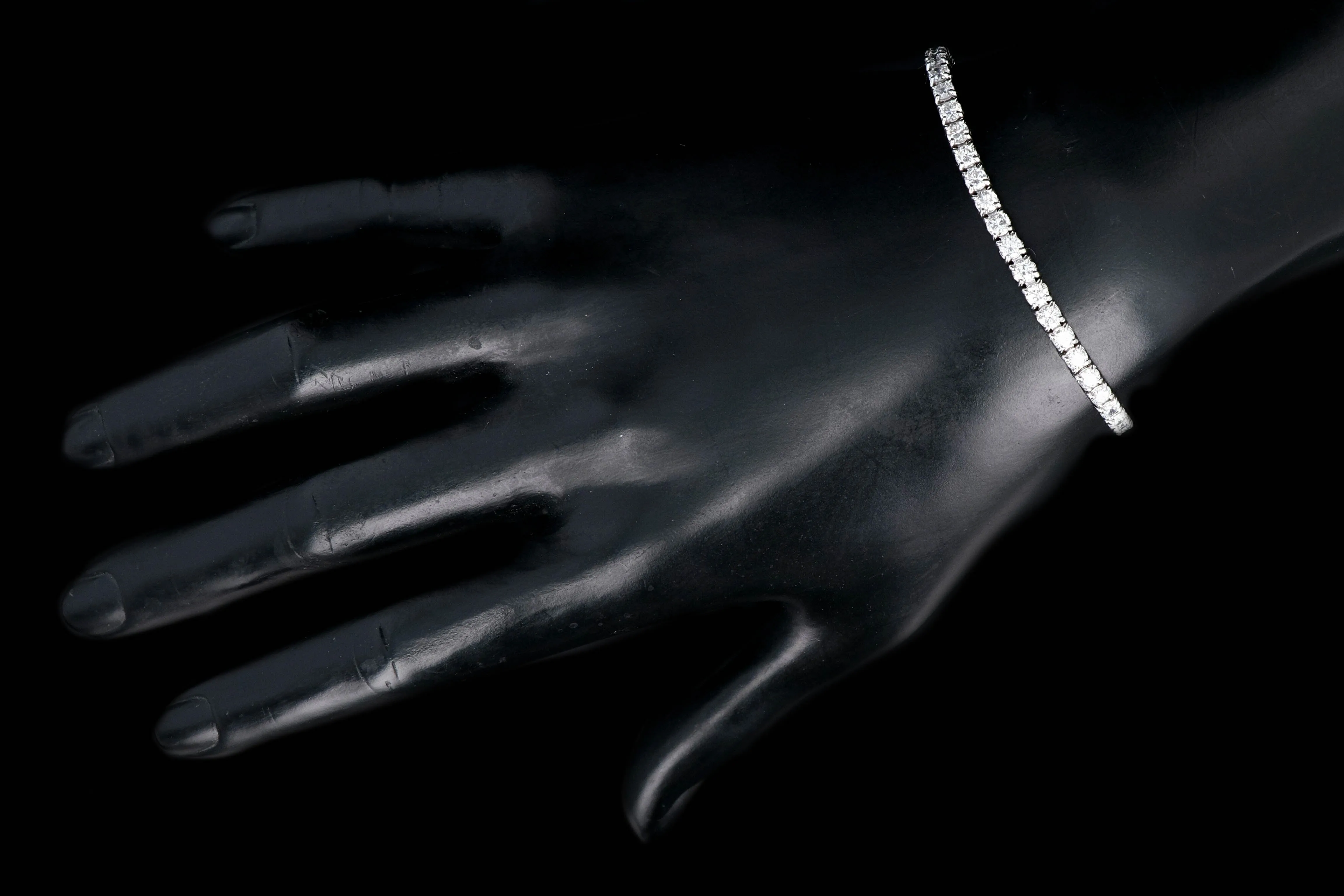 New 14K White Gold 5.32 Carat Diamond Tennis Bracelet