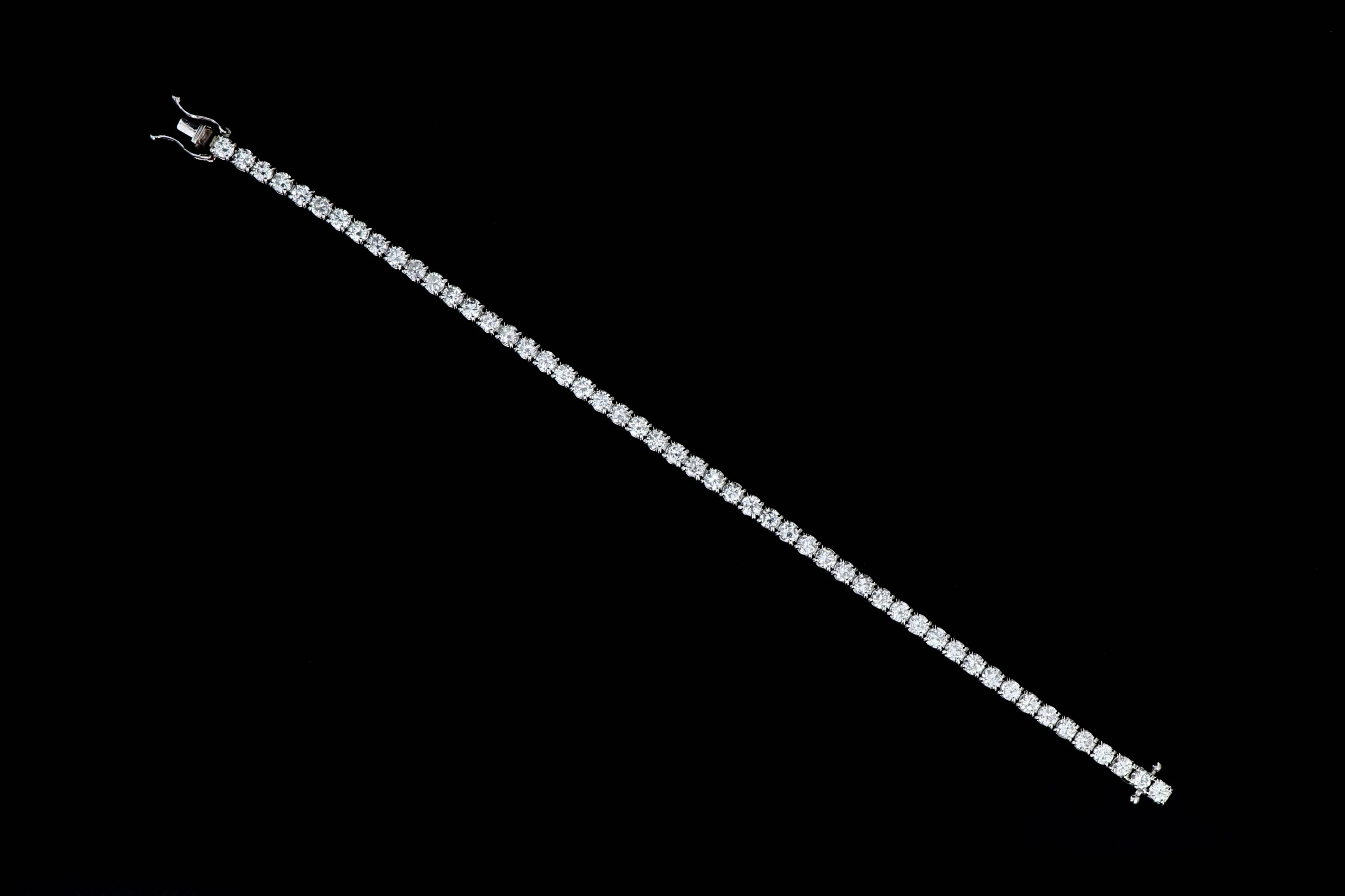 New 14K White Gold 5.32 Carat Diamond Tennis Bracelet