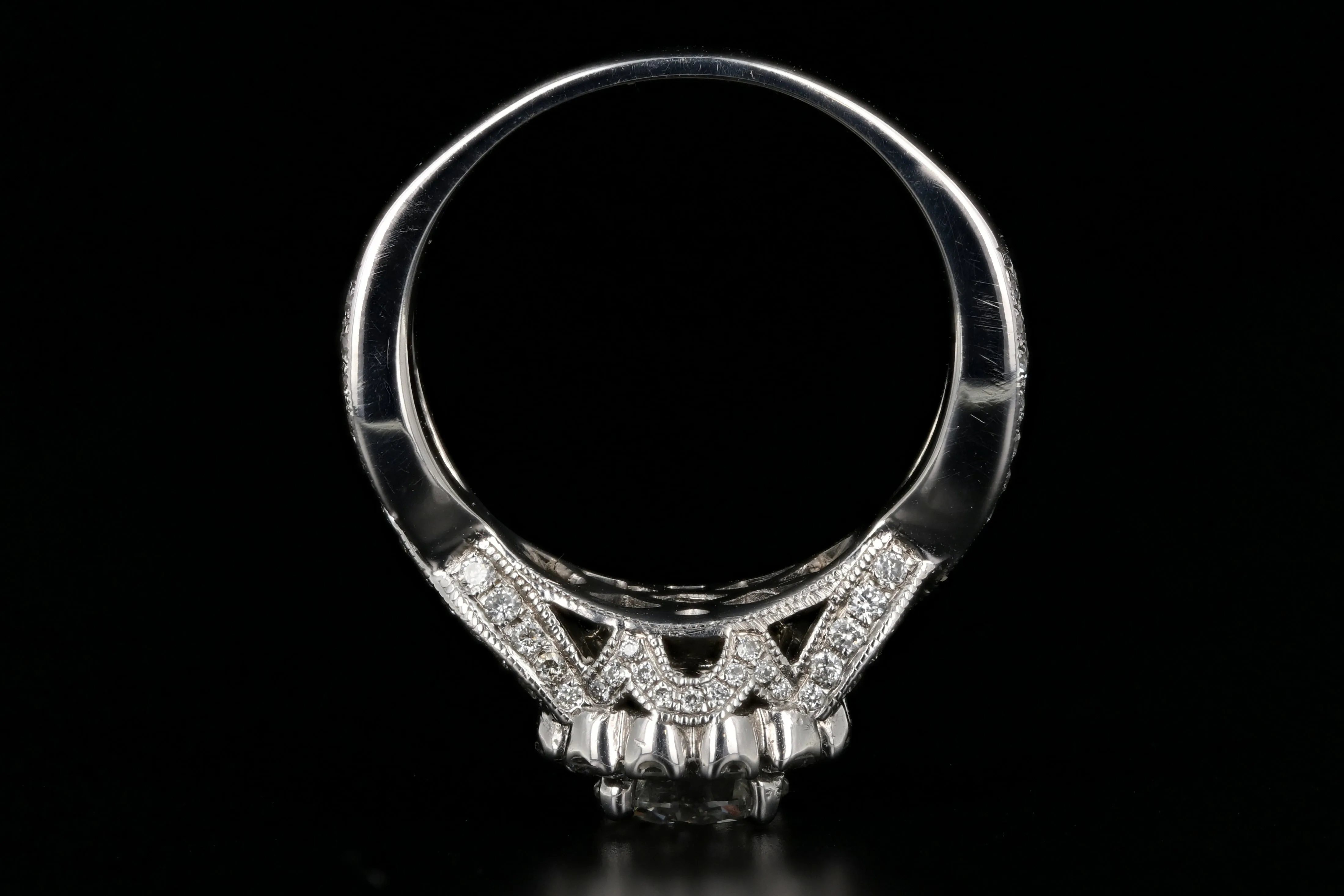 New 18K White Gold .92 Carat Diamond Halo Engagement Ring GIA Certified