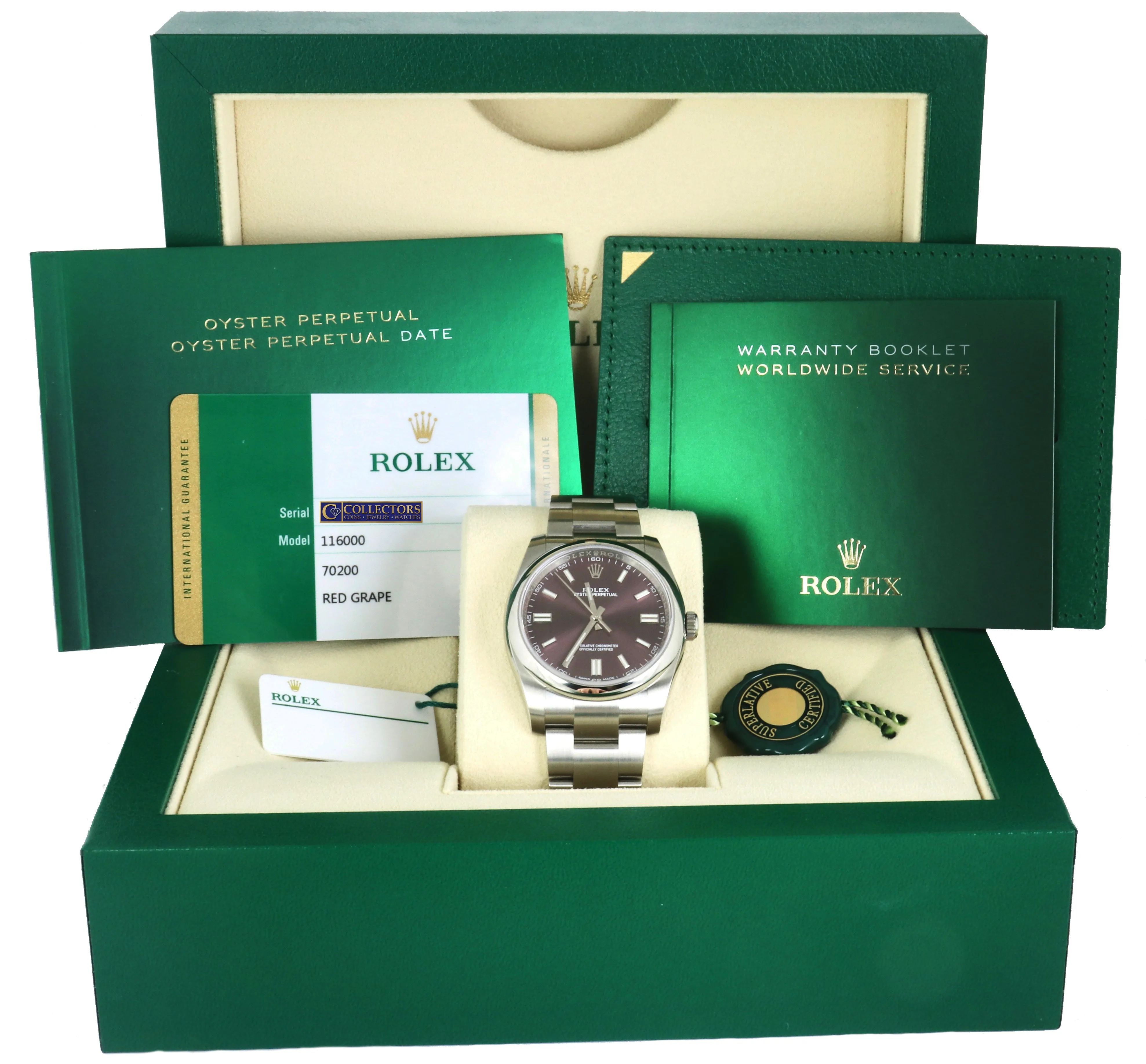 NEW 2020 Rolex Oyster Perpetual 36 Red Grape Purple 116000 Stainless 36MM Watch