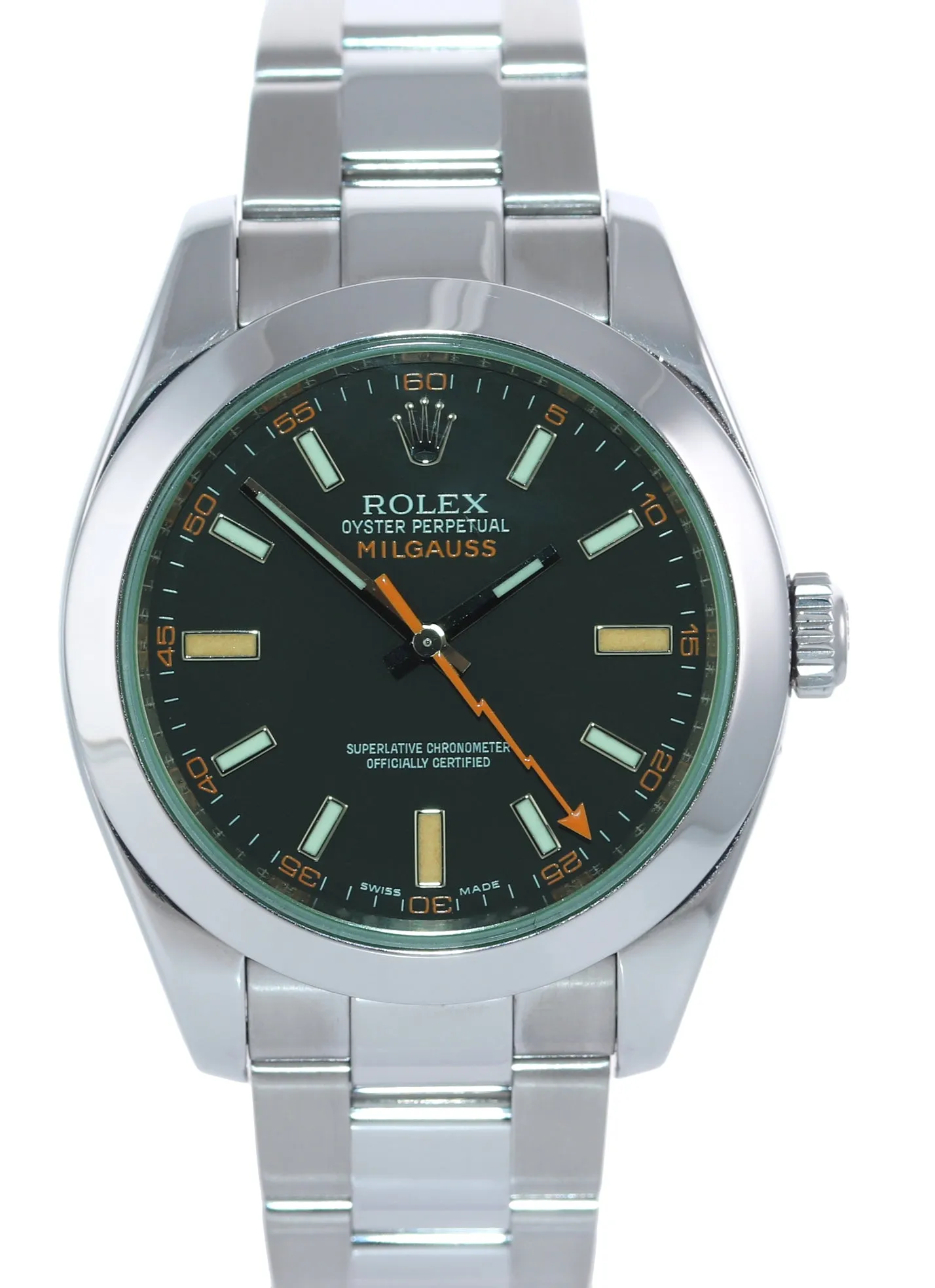 NEW 2021 PAPERS Rolex Milgauss 116400 Steel Green Black Anti-Magnetic Watch Box