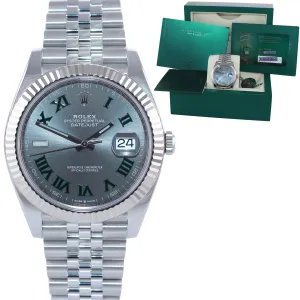 NEW 2022 PAPERS Rolex DateJust 41 Wimbledon 126334 Steel White Gold Jubilee Watch
