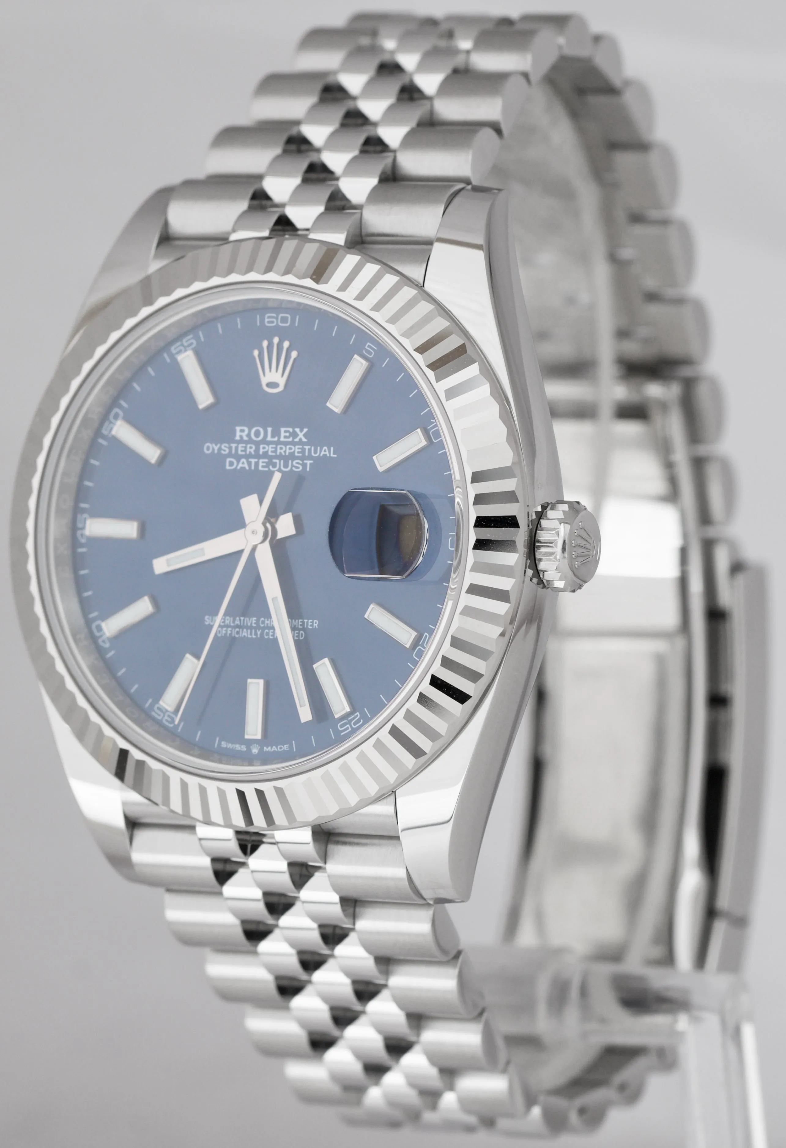 NEW AUGUST 2022 Rolex DateJust 41 Blue Stainless Steel JUBILEE Watch 126334