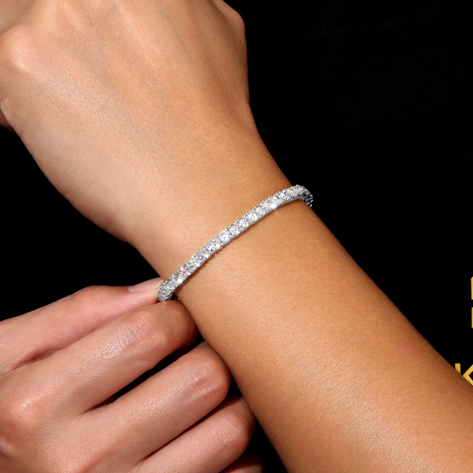 【NEW】4mm CZ Diamond Tennis Bracelet Brass KRKC