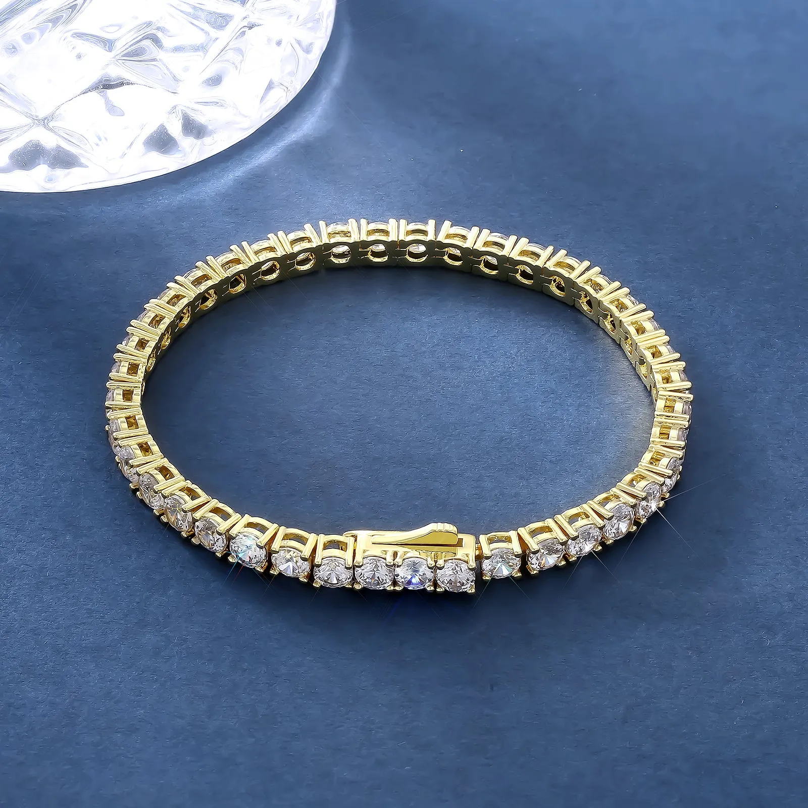【NEW】4mm CZ Diamond Tennis Bracelet Brass KRKC