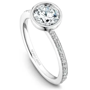Noam Carver 14k White Gold 0.45ct Round Bezel Set Solitaire Diamond Engagement Ring