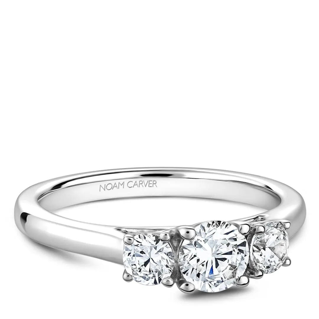 Noam Carver 14kt White Gold 0.50ct Round Trinity