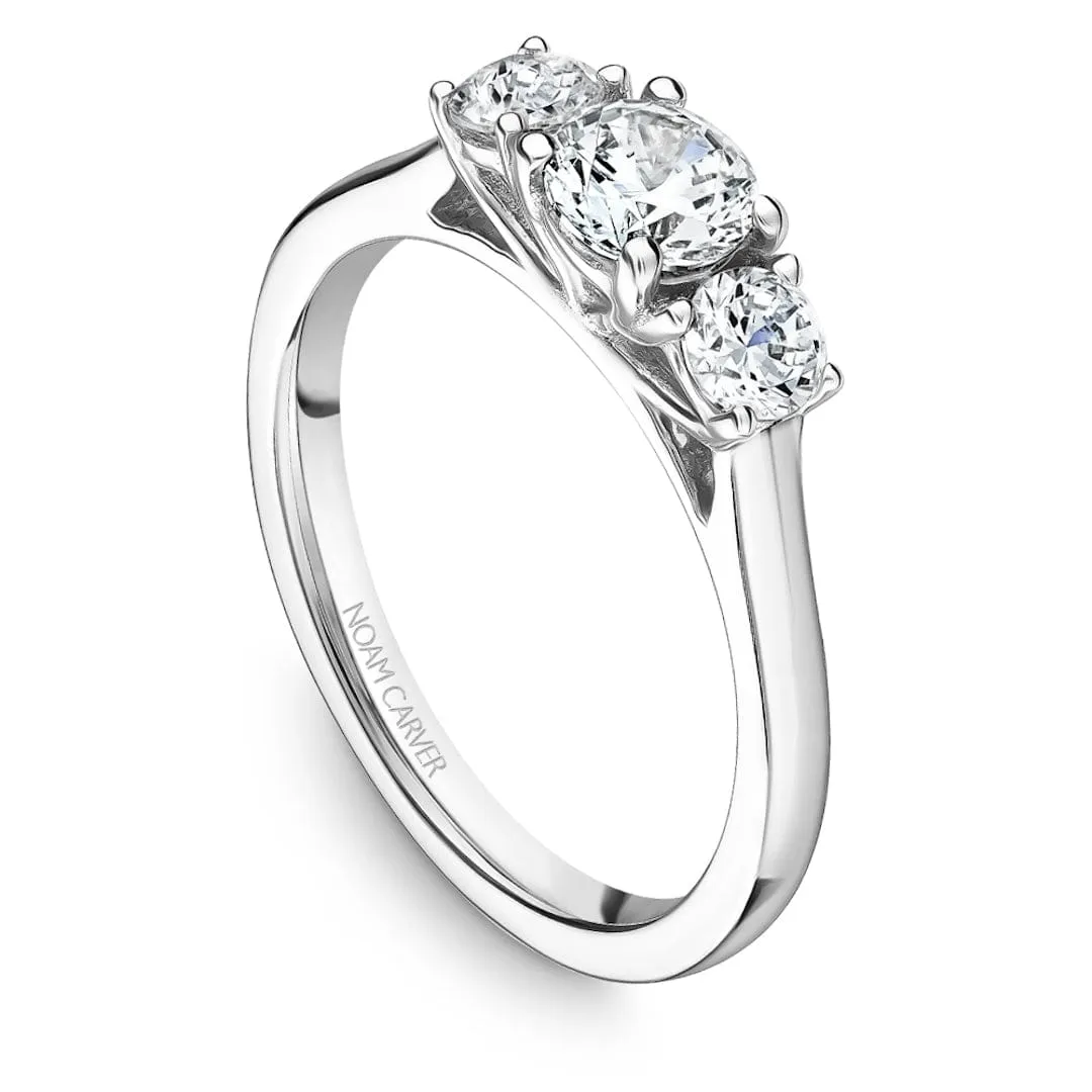 Noam Carver 14kt White Gold 0.50ct Round Trinity