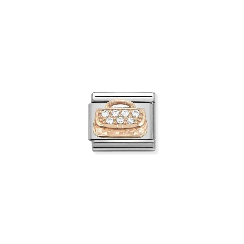 Nomination Composable Link Handbag, Cubic Zirconia, 9K Rose Gold