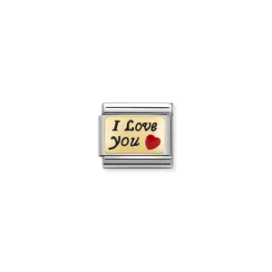 Nomination Composable Link I Love You, 18K Gold & Enamel