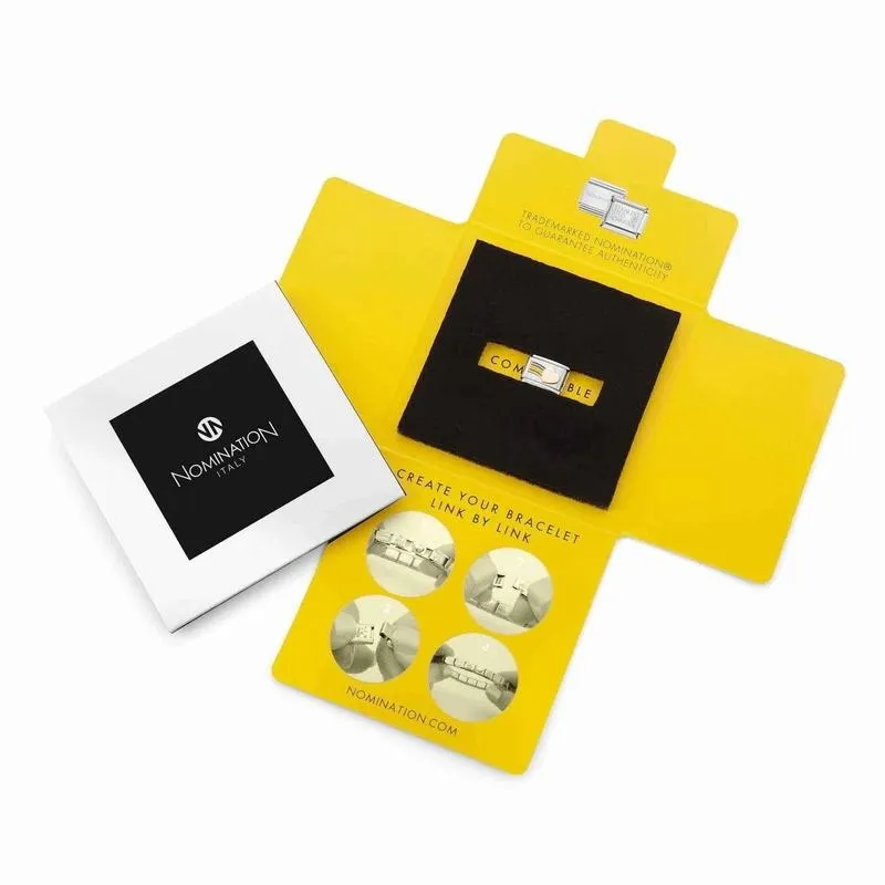Nomination Composable Link I Love You, 18K Gold & Enamel
