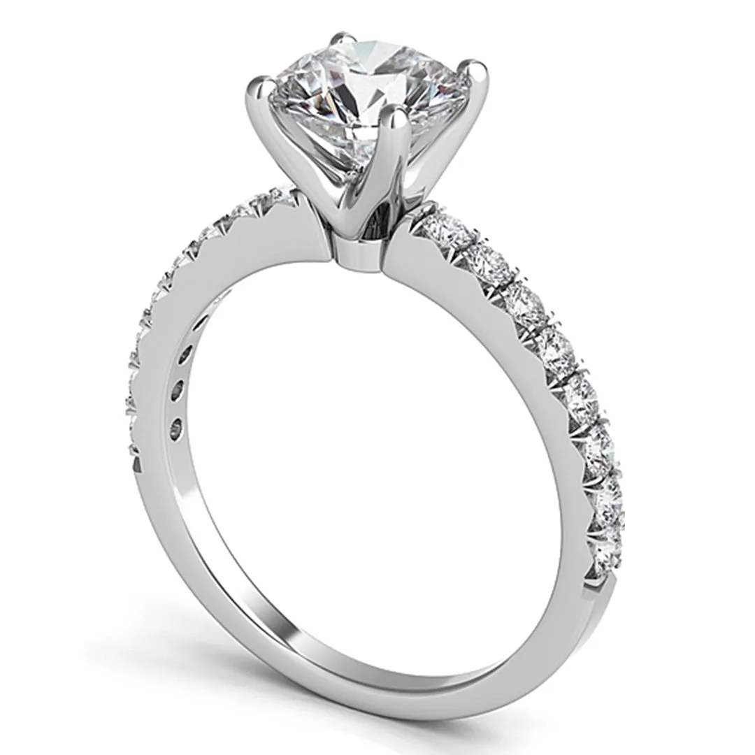 Nouveau Pave Diamond Engagement Ring