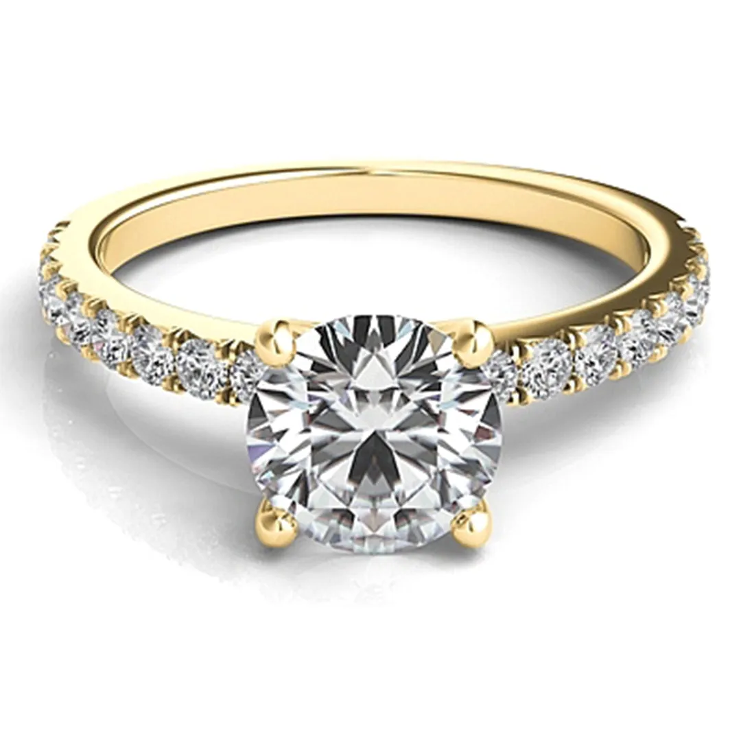 Nouveau Pave Diamond Engagement Ring