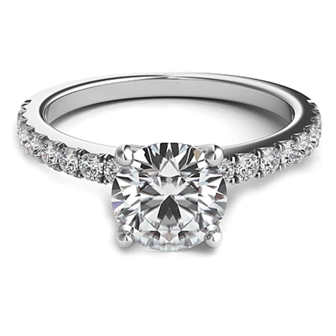 Nouveau Pave Diamond Engagement Ring