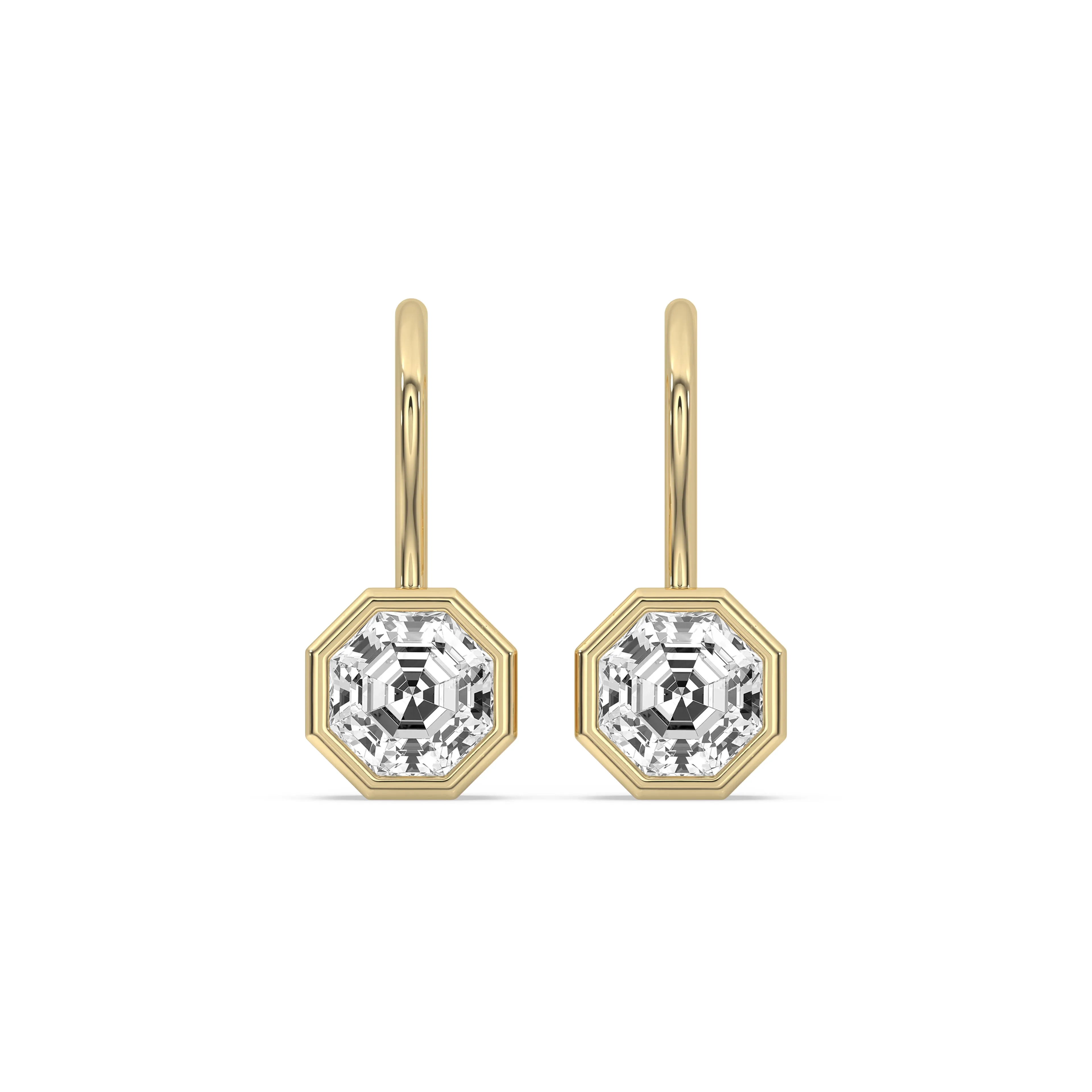 Octagonal Bezel Drop Earrings