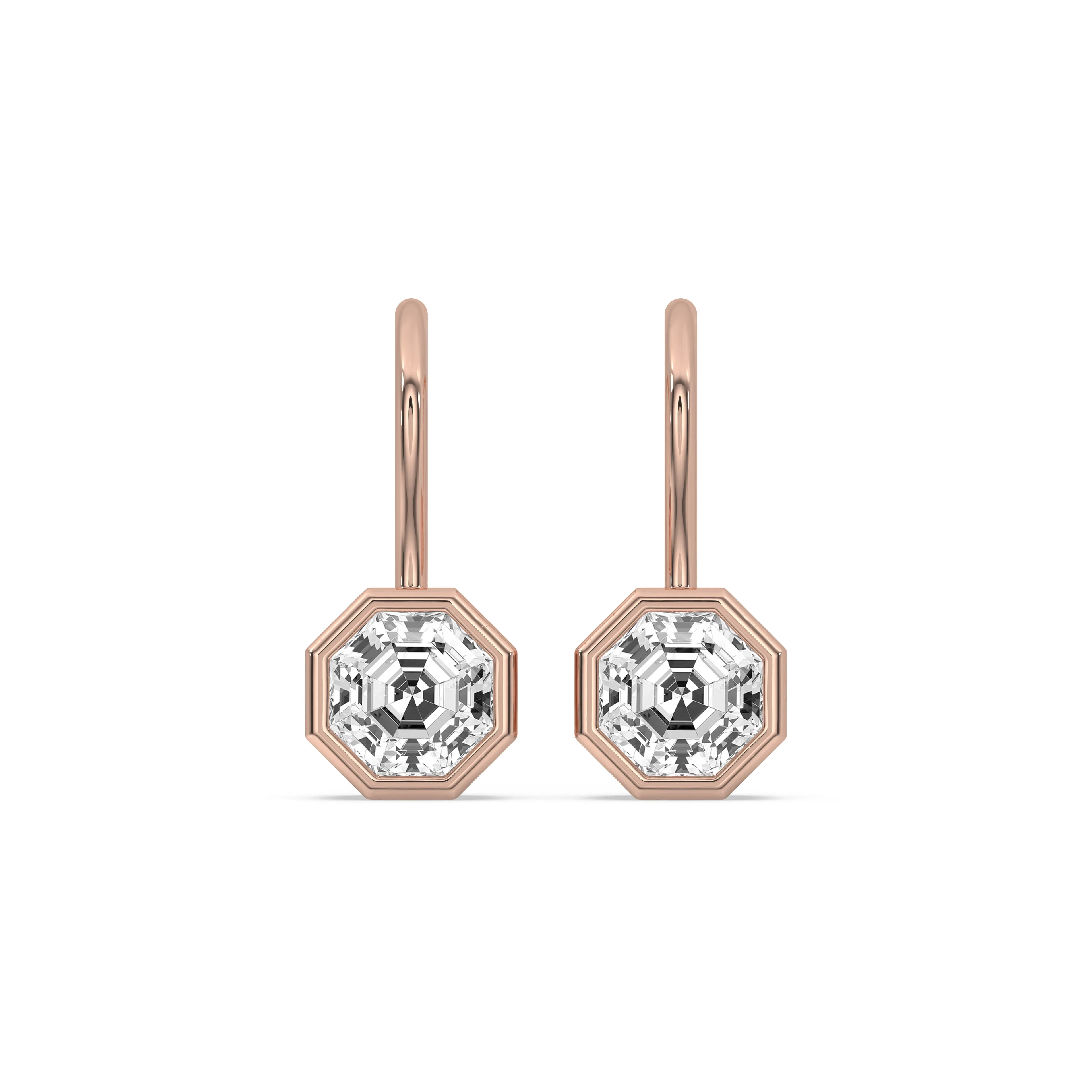Octagonal Bezel Drop Earrings