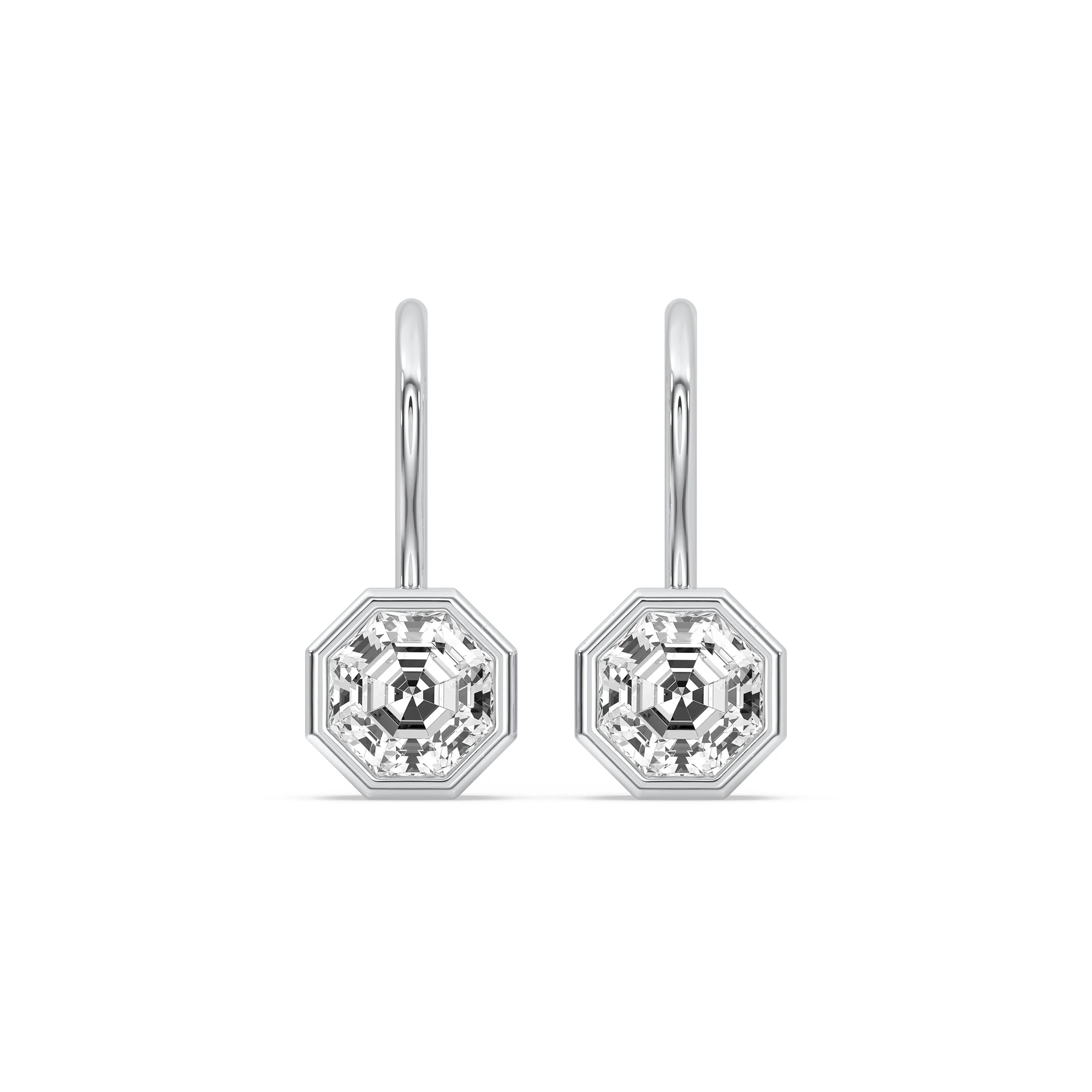 Octagonal Bezel Drop Earrings