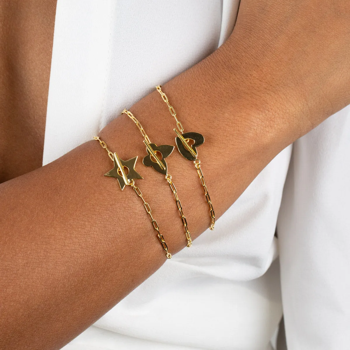 Open Star Toggle Link Bracelet