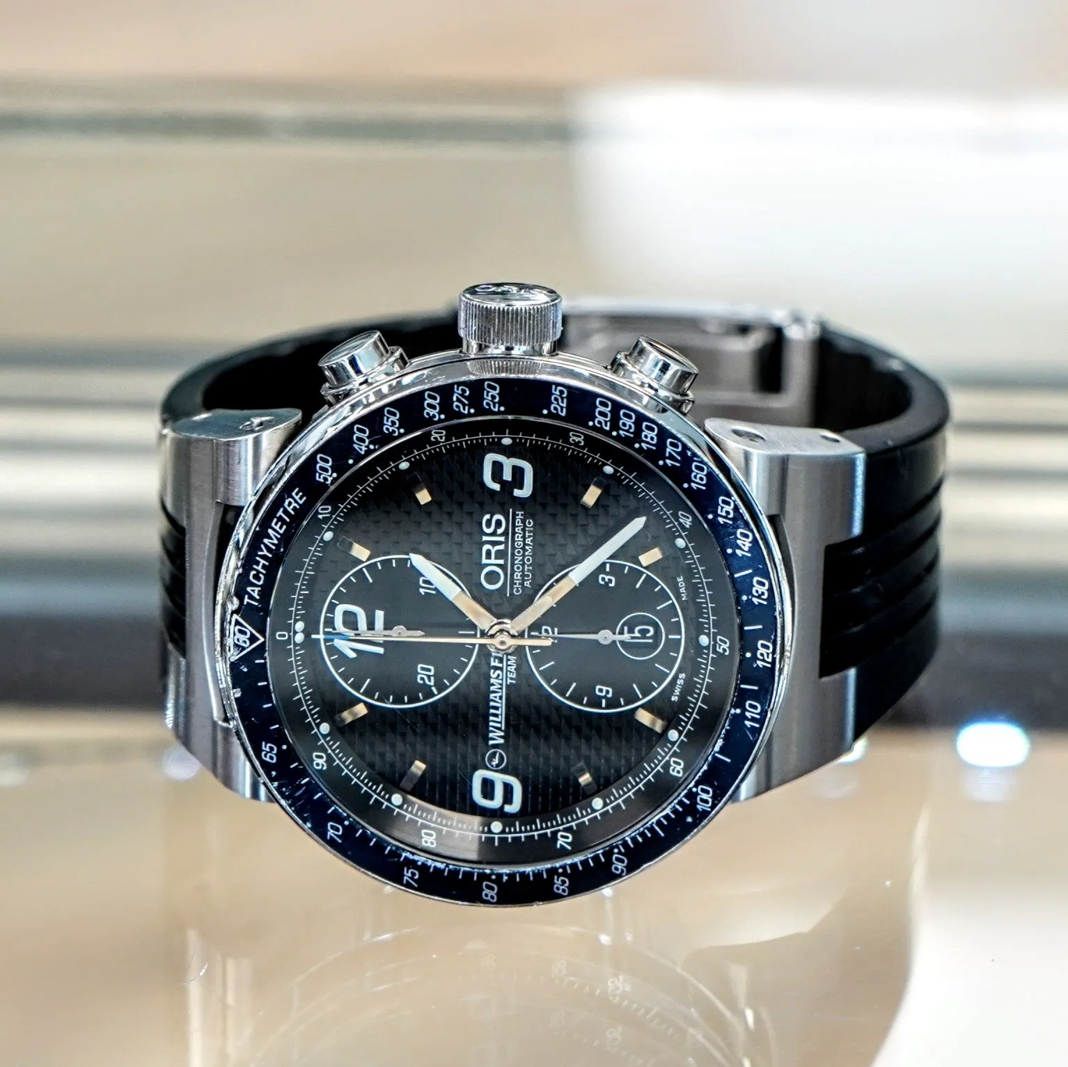 ORIS Williams F1 Team Chronograph 2004 Watch Automatic Display Back Wristwatch - Limited Edition