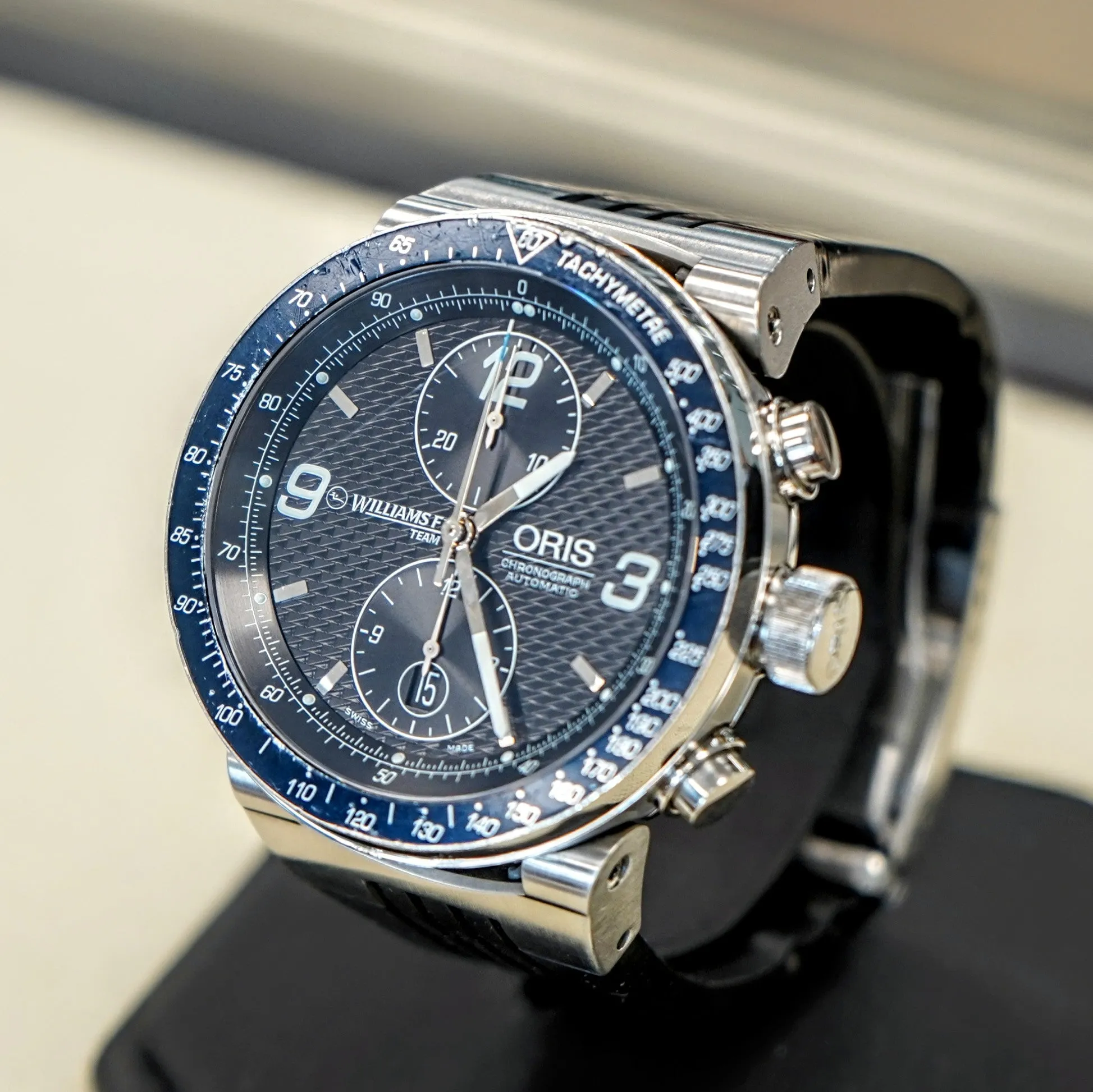 ORIS Williams F1 Team Chronograph 2004 Watch Automatic Display Back Wristwatch - Limited Edition