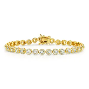 OVAL BAGETTE CZ TENNIS BRACELET, GOLD