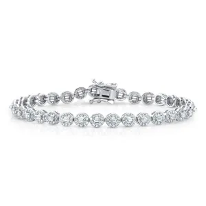 OVAL BAGETTE CZ TENNIS BRACELET, SILVER