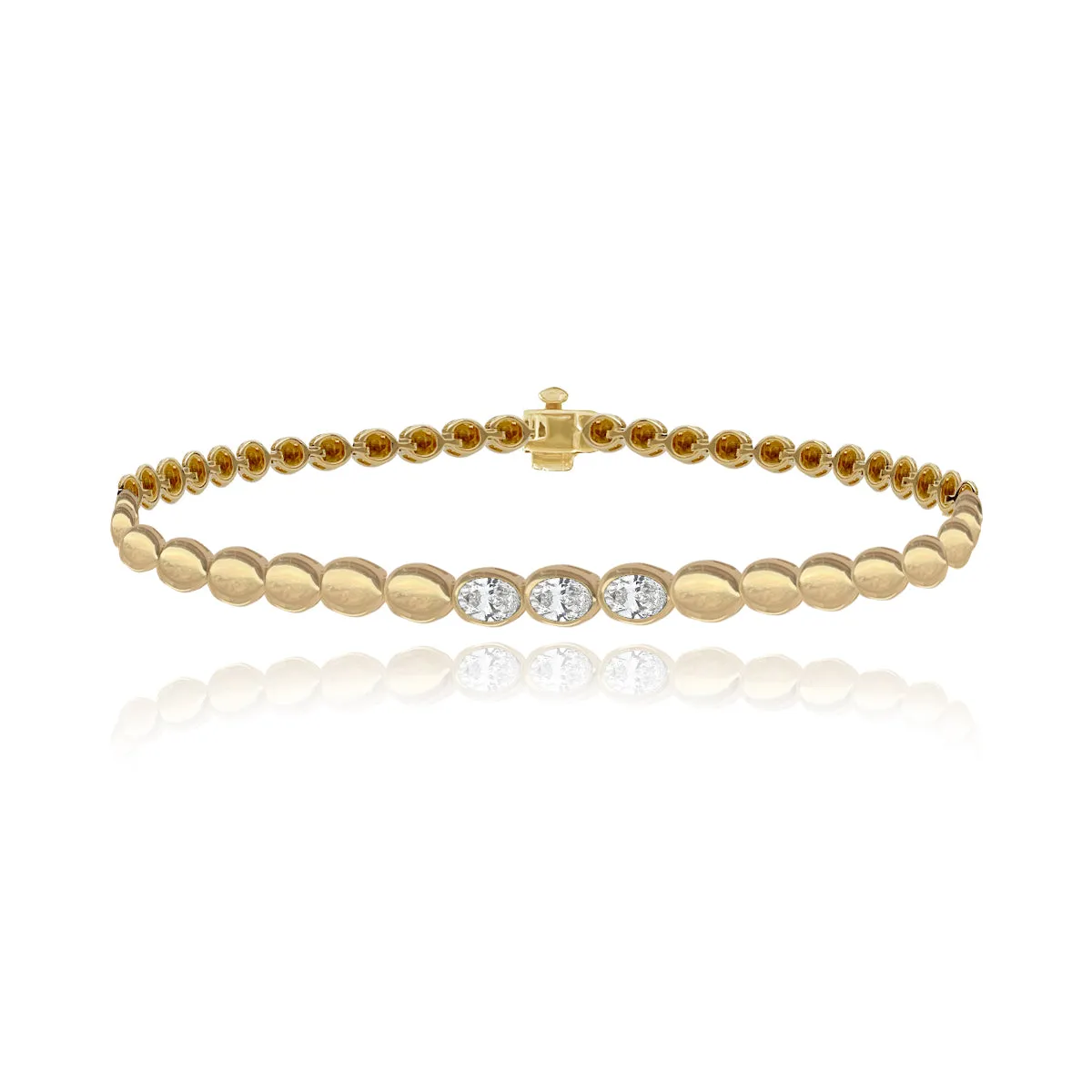 Oval Diamond Golden Bracelet