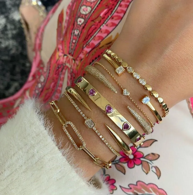 Oval Diamond Golden Bracelet