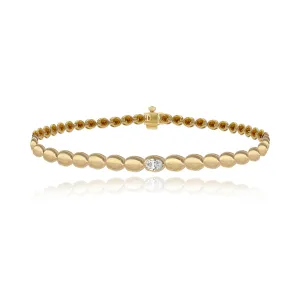 Oval Diamond Golden Bracelet
