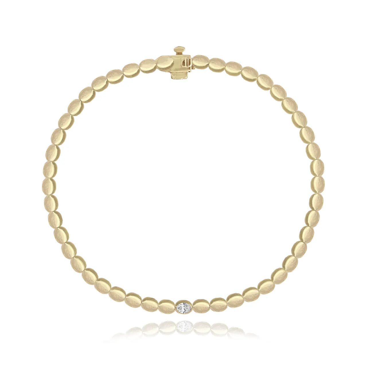 Oval Diamond Golden Bracelet