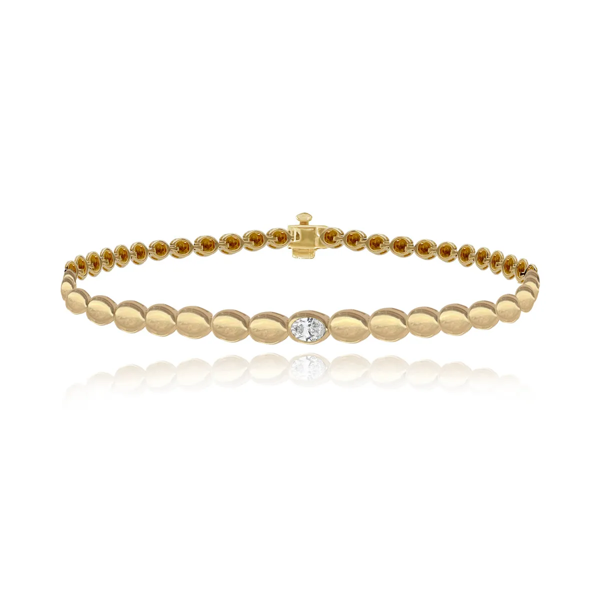 Oval Diamond Golden Bracelet