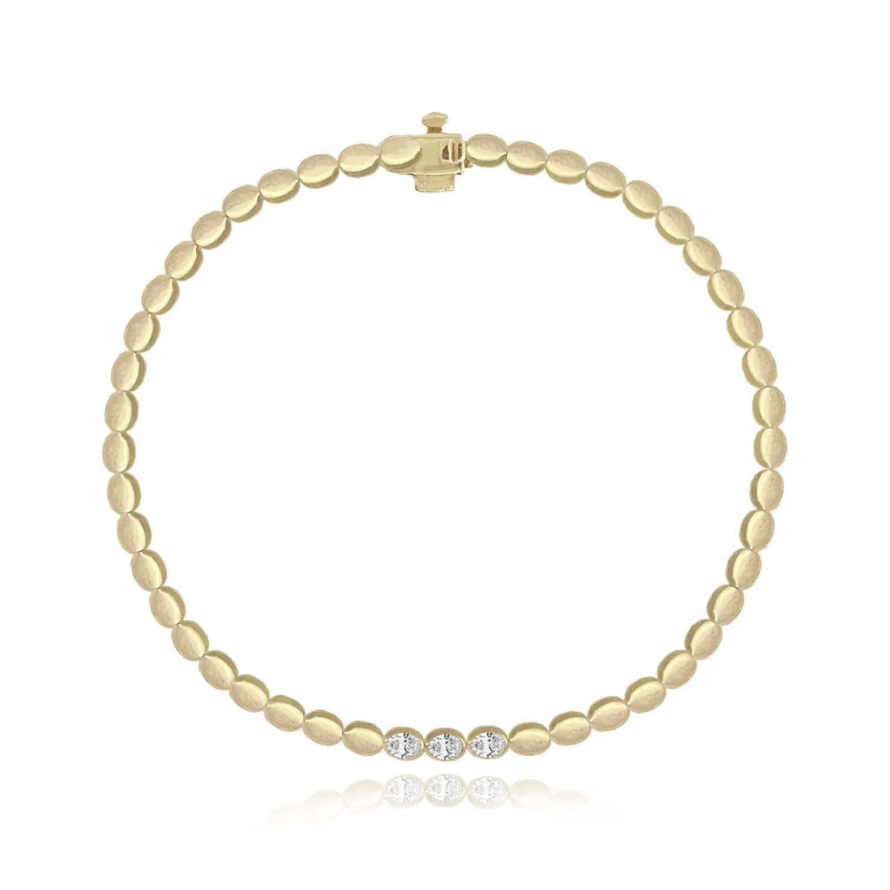 Oval Diamond Golden Bracelet