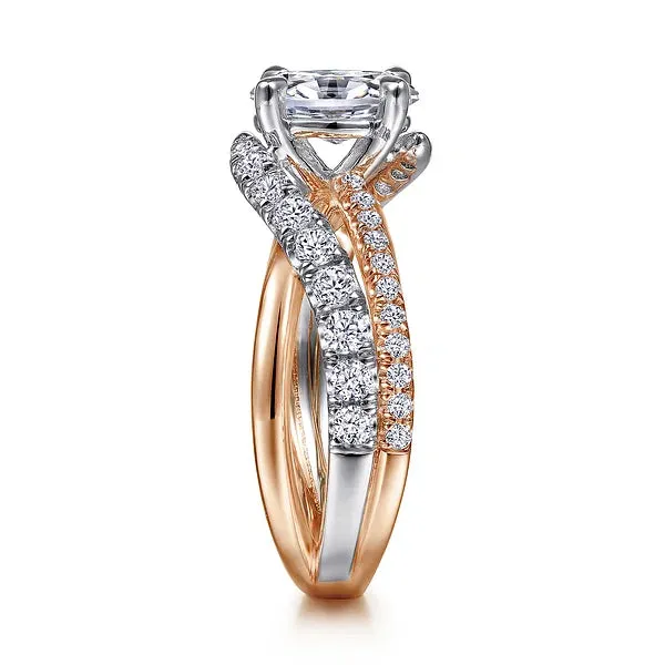 Oval Free Form Diamond Engagement Ring Mounting