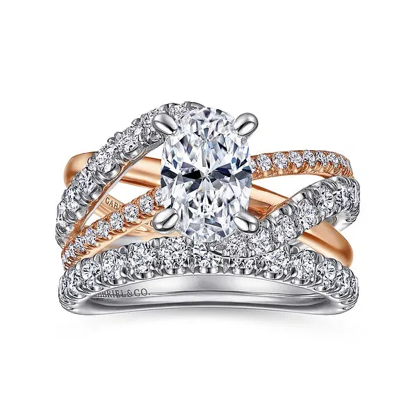 Oval Free Form Diamond Engagement Ring Mounting
