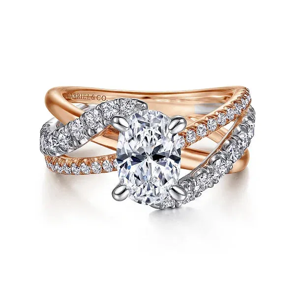 Oval Free Form Diamond Engagement Ring Mounting