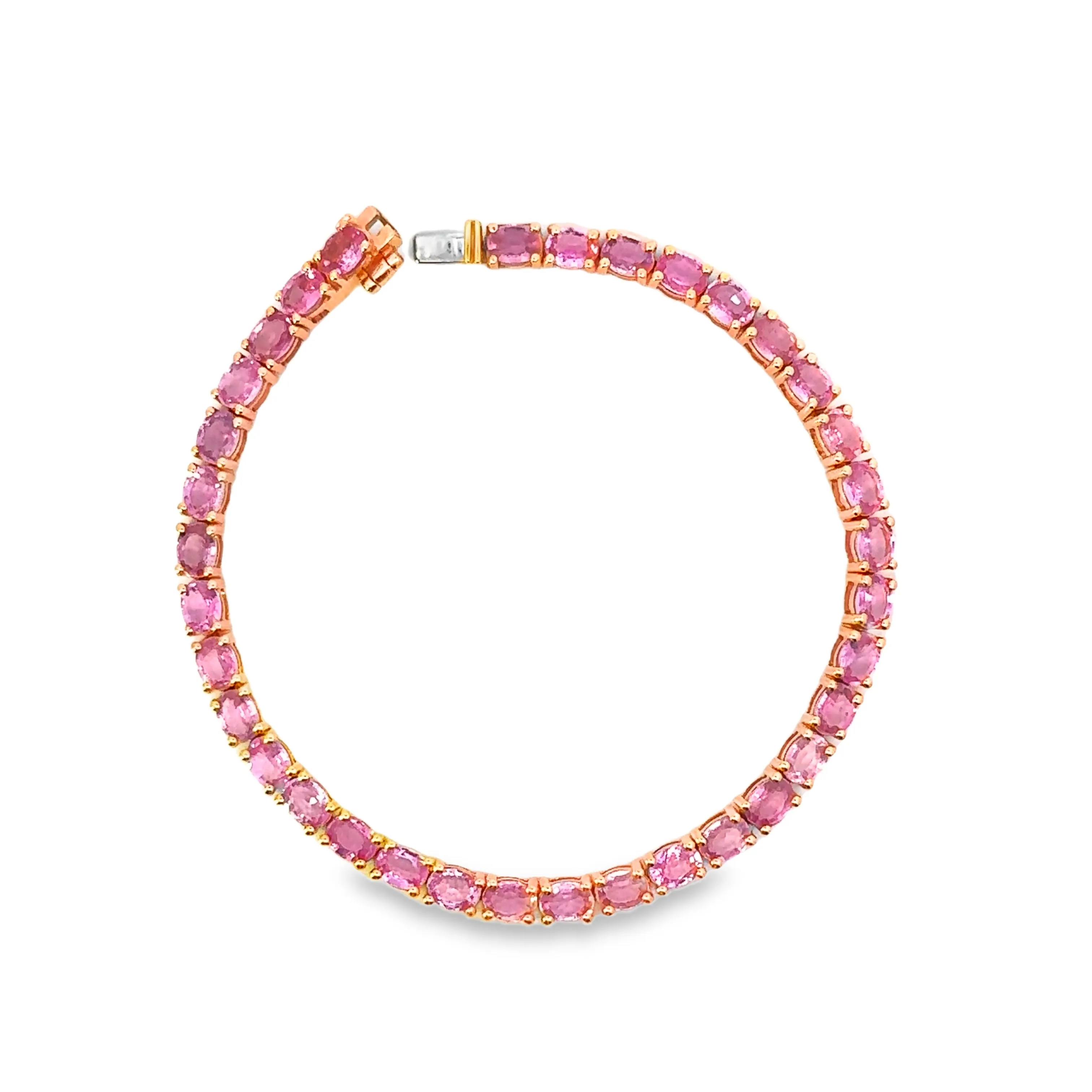 Oval Pink Sapphire Tennis Bracelet