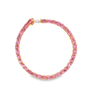 Oval Pink Sapphire Tennis Bracelet