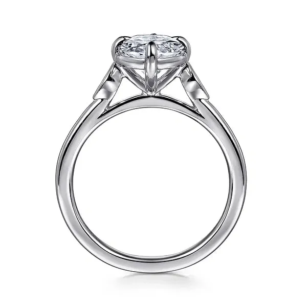 Oval Three Stone Bezel and Prong Diamond Engagement Ring Mounting
