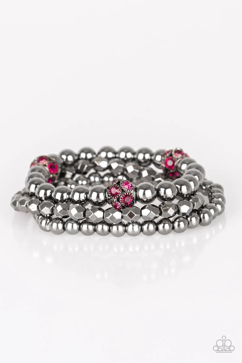 Paparazzi Noticeably Noir Bracelet Pink